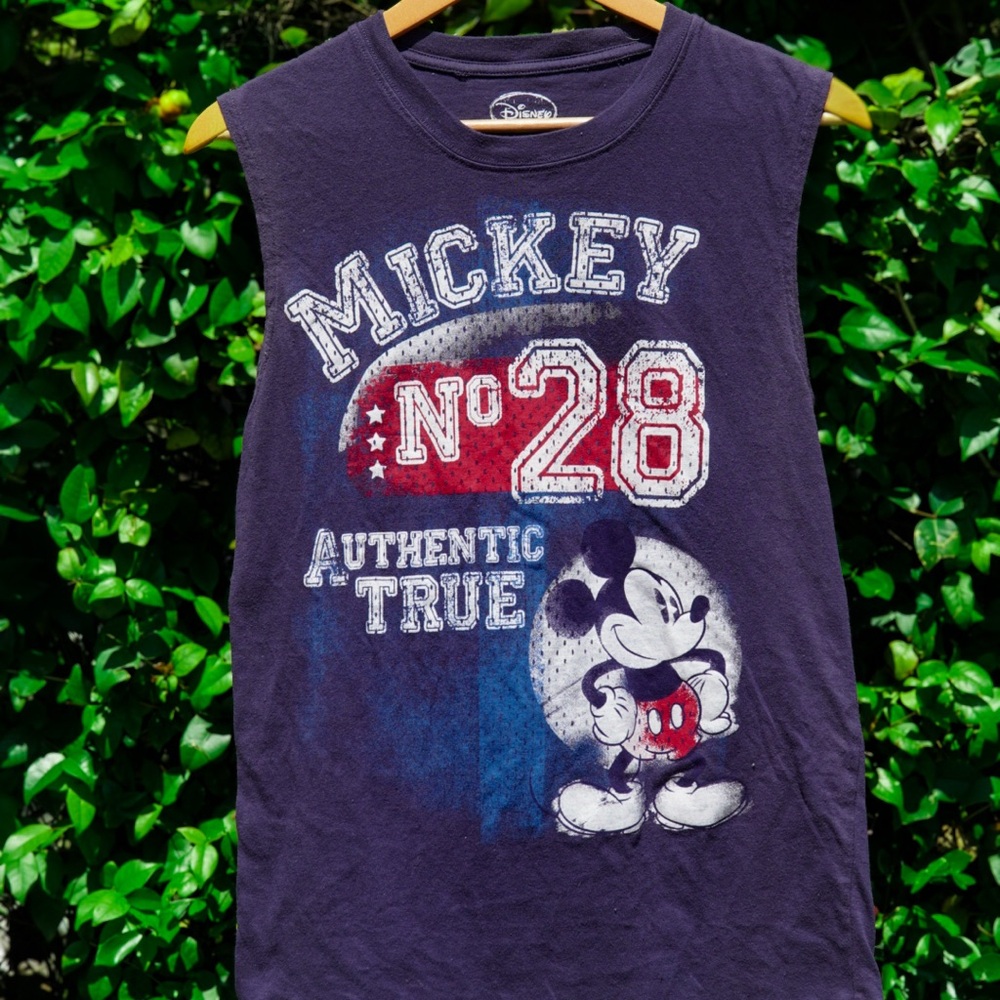 Disney Blue Mickey Mouse Tank Top Authentic Style